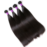 1 Bundle Straight Hairs Extensions Human Virgin Hair Natural Black 8 Inch To 30 Inch
