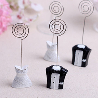1 Pair Bride Groom Couple Place Card Name Holder Table Number Wedding Decoration