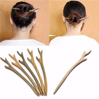 1 Pc Handmade Wooden Hair Pin Stick Chopstick Wood Carved Hair Accessories