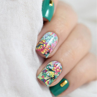 1 Sheet Floral Flower Nail Stickers Water Decals Transfer Landscape Painting NailS Art Decoration
