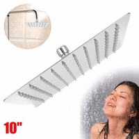 10 Inch 25*25cm Square Top Spray Shower High Pressure 304 Stainless Steel Showerhead