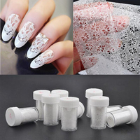 10 Styles Nail Art Transfer Foil Sticker White Design Lace Rose Flower Decoration Manicure