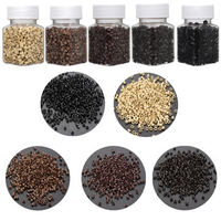 1000Pcs/Bottle Feather Hair Extension Silicone Micro Rings Links Crimp Beads Tools