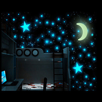 100PCS Colorful Fluorescent Glow Star Wall Sticker
