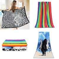 100x180cm Leopard Horses Stripe Print Absorbent Microfiber Beach Towels Quick Dry Bath Towel
