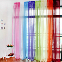 100X200cm Translucent Sheer Tulle Voile Organdy Curtain Door Window Vestibule Room Decor