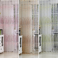 100X200cm Wintersweet Tree Printed Tulle Voile Window Curtain Organdy Sheer Window Screen