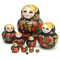 10Pcs Beautiful Russian Strawberry Dolls Children