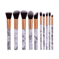10Pcs Marble Makeup Brushes Soft Brush Set Foundation Powder Contour Cosmetic Tools