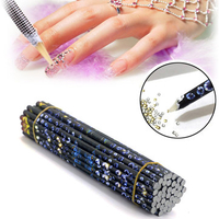 10Pcs Wax Resin Rhinestone Picker Pencil Gem Jewel Bead Nail Art Craft Tool