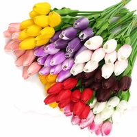 10pcs/Pack Artificial Tulip Flowers Single Long Stem Bouquet Flower Wedding Party Decoration