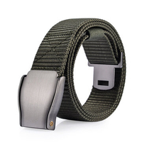 118CM Mens Nylon Smooth Alloy Buckle Belt Outdoor Leisure Sports Tactical Pants Strip Waistband