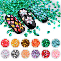 12 Bottles/Set Nail Glitter Diamond-shaped Sequins Colorful 3D Nails Art Acrylic UV Gel Decoration