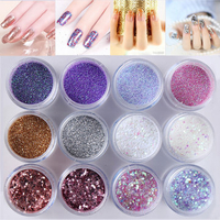 12 Boxes/Set Nails Art Powder Glitter Mixed Sequins Decoration DIY Decoration