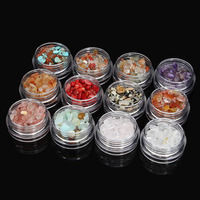 12 Colors 3D Nail Art Natural Crystal Gem Stones Jade Gravel Decoration