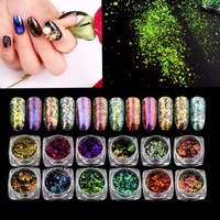 12 Colors Chameleon Pigment Flakes Nail Glitter Powder Shimmer Magic Laser Dust Tips