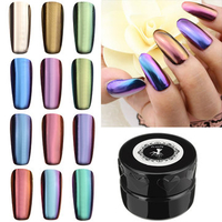 12 Colors Magic Mirror Chrome Effect Metallic Powder Set Nail Art Pigment