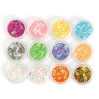 12 Colors Nail Glitter Dust Powder Sequins Tips 3D Heart Shape Manicure Decoration