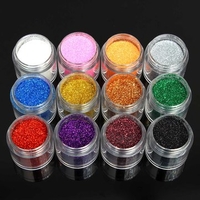 12 Colors Shiny Glitter Nail Art Powder Dust Slice Tips Decoration