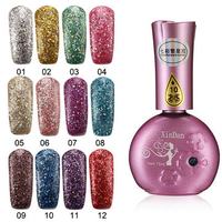 12 Colors Stars Bright Glitter Nail Art UV Gel Polish Soak Off