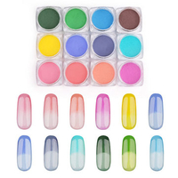 12 Colors Temperature Change Nail Powder Glitter Gradient Pigment Manicure