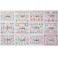 12 In 1 Golden 3D Christmas Style Nail Art Sticker