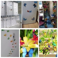 12Pcs 3D Purple Butterfly Art Decals Wall Stickers Home Wedding Party Decoration