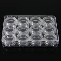12Pcs/Set Empty Jar Pots Storage Bottle Eyeshadow Box Lip Balm Rhinestone Bead Container
