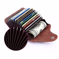 13 Card Holders Woman Man Genuine Leather Wallet Colorful Casual Coin Purse