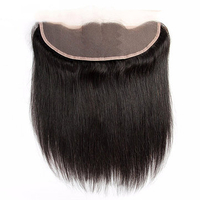 13*4 100% Straight Human Virgin Hair Extensions Lace Closure Natural Color