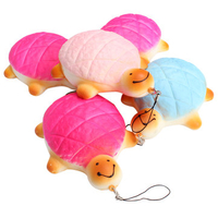 13cm Soft Kawaii Cute little Turtle Phone Bread Bun Squishy Charms With Rope Random Color