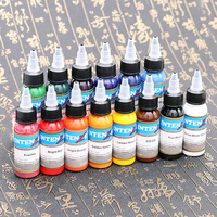 14 Colors Bottled Professional Tattoo Inks Delicate Durable Texture Fast Pigment Kit
