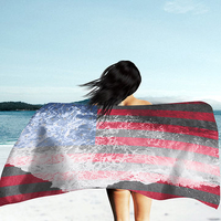 148x175cm 10 Styles American Flag Beautiful Printing Rectangle Polyester Summer Beach Towel
