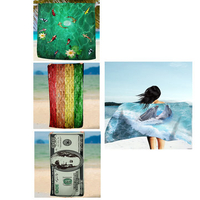 148x175cm 9 Styles 3D Beautiful Printing Rectangle Polyester Summer Beach Towel
