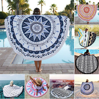 150cm European Style Polyester Fiber Beach Yoga Towel Round Bed Sheet Tapestry Tablecloth