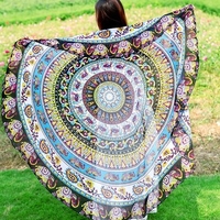 150cm Round Shape Bohemia Style Beach Towel Multifunction Beach Mat Tippet