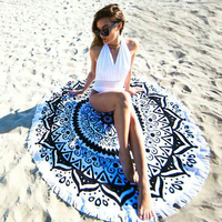 150x150cm Round Tassel Beach Yoga Towel Beautiful Printed Bed Sheet