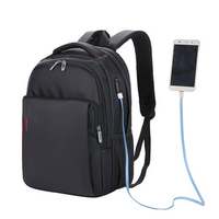 15/15.6 Inch Nylon Backpack With USB Charging Port Casual Multi-pocket Laptop Bag For Men