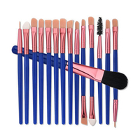 15Pcs Professional Makeup Brushes Blush Foundation Eyeshadow Eyeliner Lip Brush Set Kit