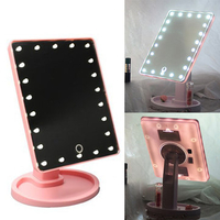 16 LED Light Touch Screen Cosmetic Mirror Makeup Tool Adjustable 360 Degree Rotation Vanity Mirrors