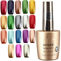 17 Colors 15ml Metallic Soak Off Metal Nail UV Gel Polish