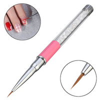 1Pc Pink Nylon Hair Nail Art Brush DIY Design UV Gel Painting Liner Flower Manicure Tool