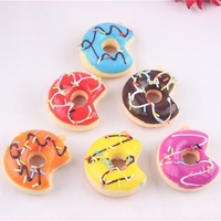 1PCS 5X2CM Simulation PU A Bited Doughnut Squishy Toy Pendant Phone Chain