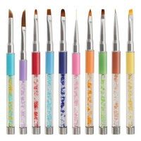 1Pcs Crystal Gradient Nail Art Pen Gel Nylon Hair Brush