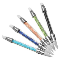 1Pcs Dual-head Silicone Powder Pen Nail Painting Clay Sculpt Drawing Gel Polish Manicure Tool