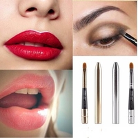 2 Colors Portable Lip Brush Silver Gold Powder Foundation Eyeshadow Eyeliner Makeup Cosmetics Tool