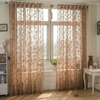 2 Panel Breathable Half Black-out Voile Sheer Curtains Bedroom Living Room Window Screening