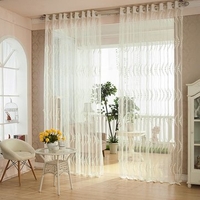2 Panel Breathable Hollow out Punching Window Screening Sheer Curtains Window Decor
