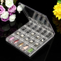 20Pcs/Box Transparent Plastic Acrylic Cosmetic Storage Portable Jewelry Nail Tips Case Pill Box