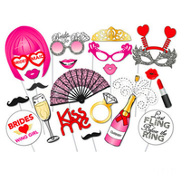 22Pcs Bachelorette Party Photo Booth Props Mustache Glasses Wedding Decoration
